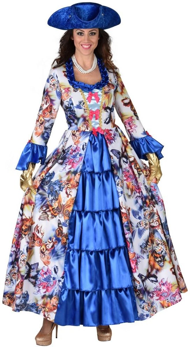 Middeleeuwen & Renaissance Kostuum | Markiezin Du Butterfly Vlinder | Vrouw | Extra Small | Carnaval kostuum | Verkleedkleding